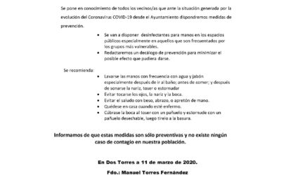 INFORMACIÓN DE INTERÉS. CORONAVIRUS.