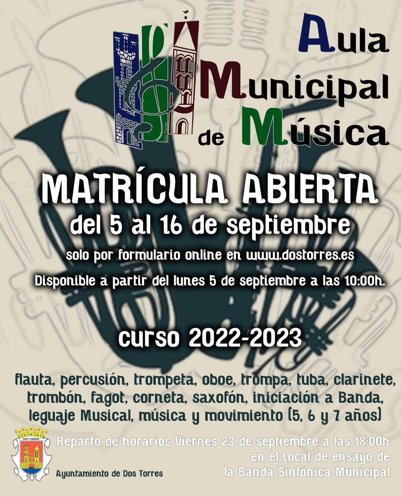 CARTEL AULA DE MUSICA MATRICULA 2022